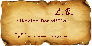 Lefkovits Borbála névjegykártya