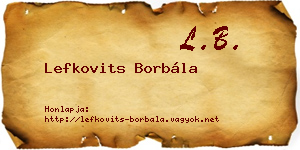Lefkovits Borbála névjegykártya